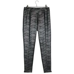 INSIGHT Silver-Gray Snakeskin Print Pull-On Slim Leg Ponte Pant Women's Size 4